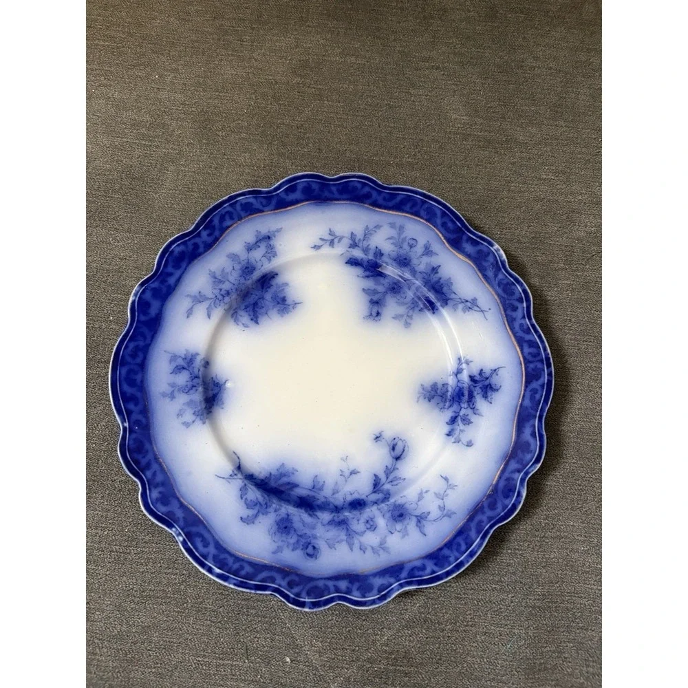 Antique 19th C.  Henry Alcock Touraine Dinner Plate Flow Blue 9